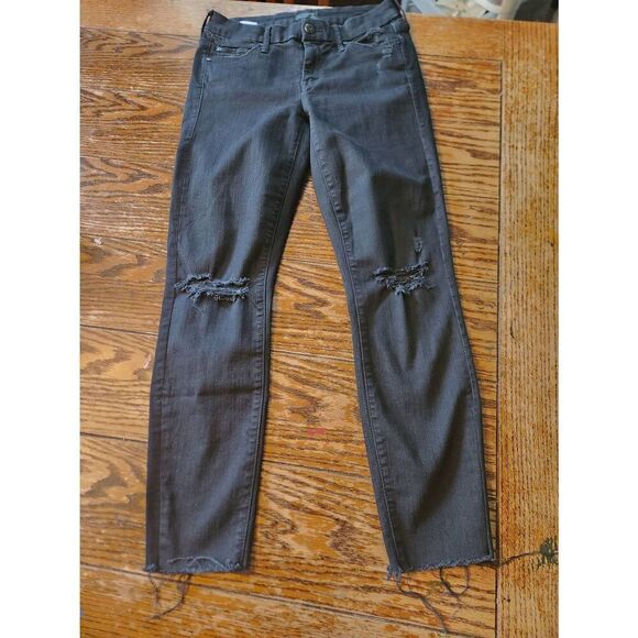 MOTHER The Looker Ankle Fray Jeans  in Guilty As Sin  Size 25 - Picture 2 of 7